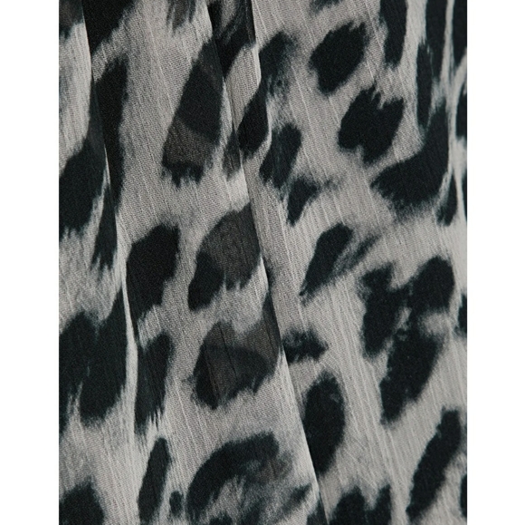 DKNY back and gray leopard lrint long sleeve shirt - Picture 2 of 3